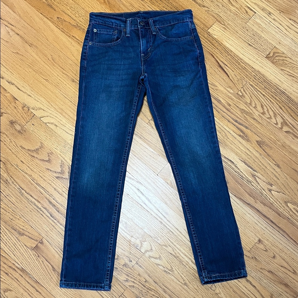 -Levi's 511 Dark Wash Made Dec/2015 Denim Blue Jeans Men's W/28 L/30